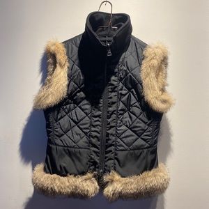 PRADA quilted fur trim vest